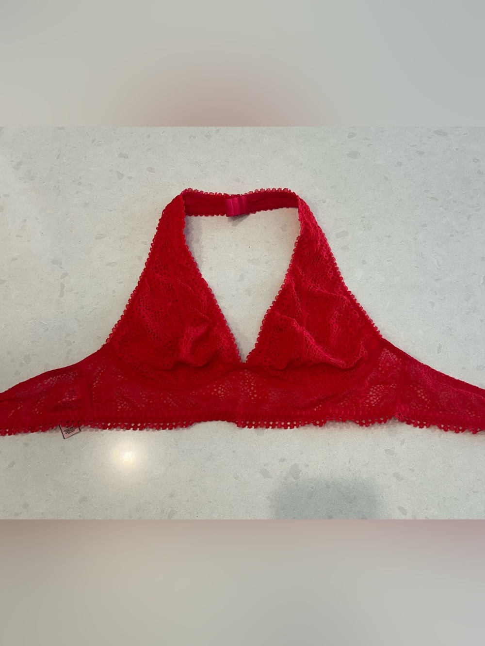 Victoria's Secret Red Lace Halter Bralette